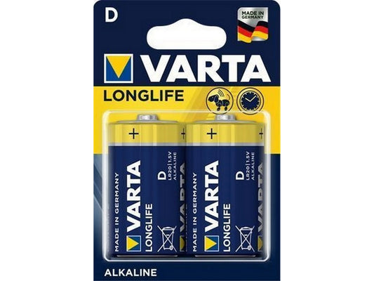 Varta battery Longlife D, packed in blister with 2 pcs, price/pc LR20 - Alkaline