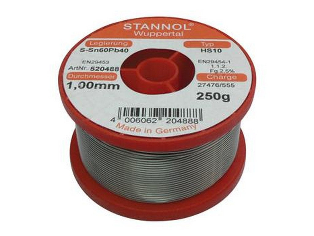 Tin spole 1,0mm HS10  Sn60Pb40, 2,5% 250g