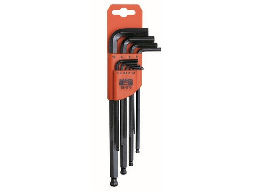 Allen key set w/9 keys 1.5-10mm w/ball head