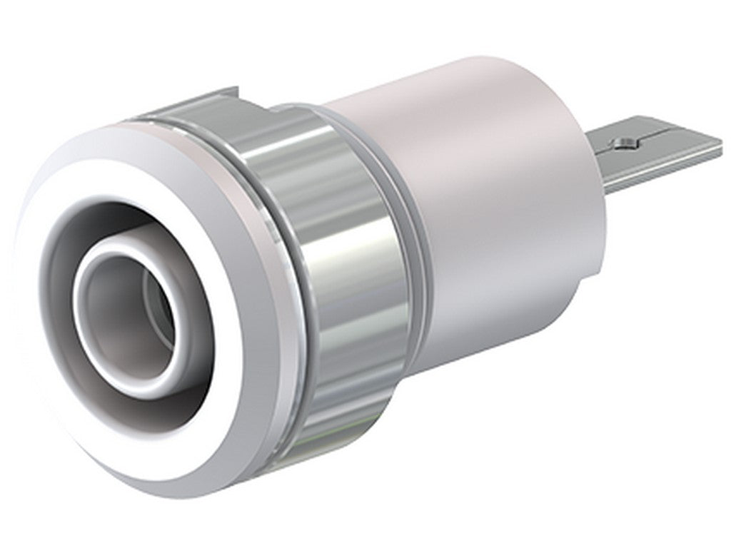 Bøsning SLB4-F/A fornikl. hvid CAT III 1000V 24A