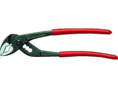 Bahco 223 D skrueleddet vandpumpetang på 192 mm med røde PVC-belagte håndtag og fosfatfinish.
