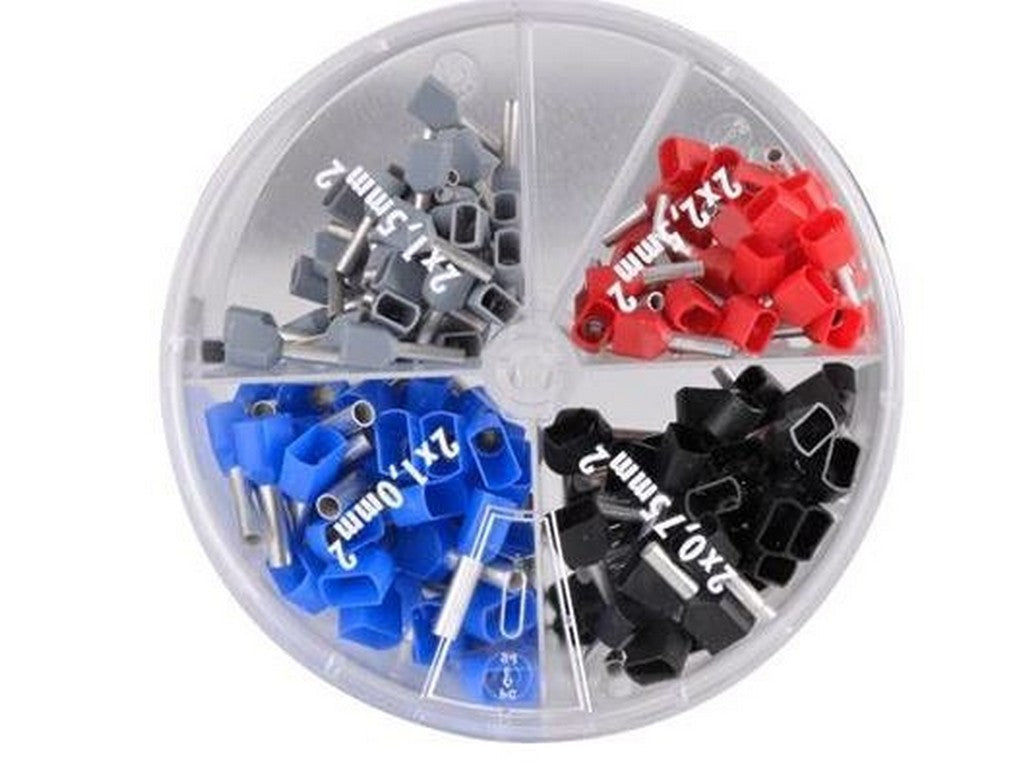 Isoleret Terminalrørs-sortiment TWIN 2X 0,75-2,5mm2 - farvekode T