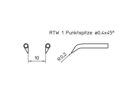 Soldering tip set RTW-1 for WMRT 0.4mm 45°