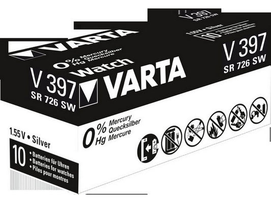 Varta batteri V397 sølvoxid 1,55V: 30mAh: Ø7,9x2,6mm SR59