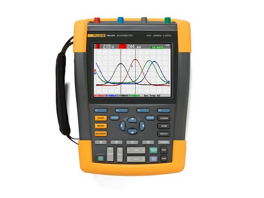 ScopeMeter Color 200 MHZ 4-kanals, 2,5GS/s, m/software CATIV 600V/CATIII 1000V