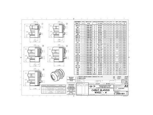 Cable gland WADI brass PG11; Ø7-15mm IP68