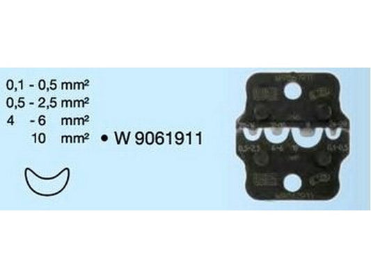 Pressematrice f/w90619+P f/pladekabelsko 0,1-10mm2