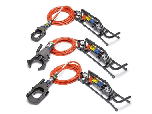 Safety cable shears max 60kV EN50340, max Ø120mm closed cutting head w/pump and insulated hose, im