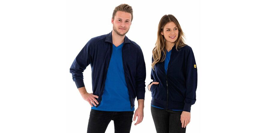 Jakke Sweat ESD m/lynlås marineblå str. 2XL