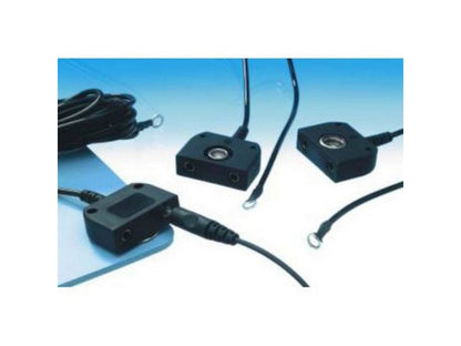 Ground wire with 2x4mm banana input 10mm male push button and M5 ring