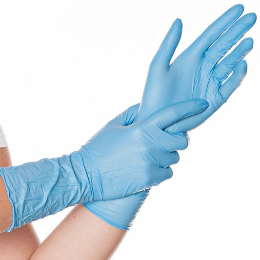 Disposable gloves, nitrile 100pcs XL -powder-free LONG shaft 30cm