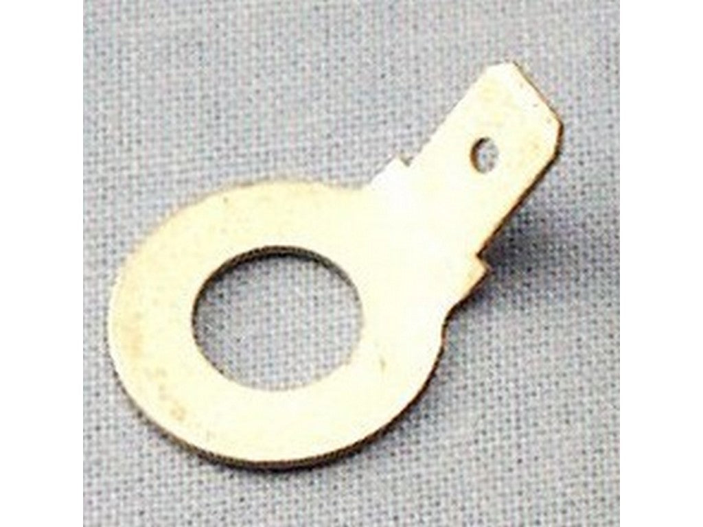 Flat connector uninsulated male 6.3x0.8-Ø8; angle 45°