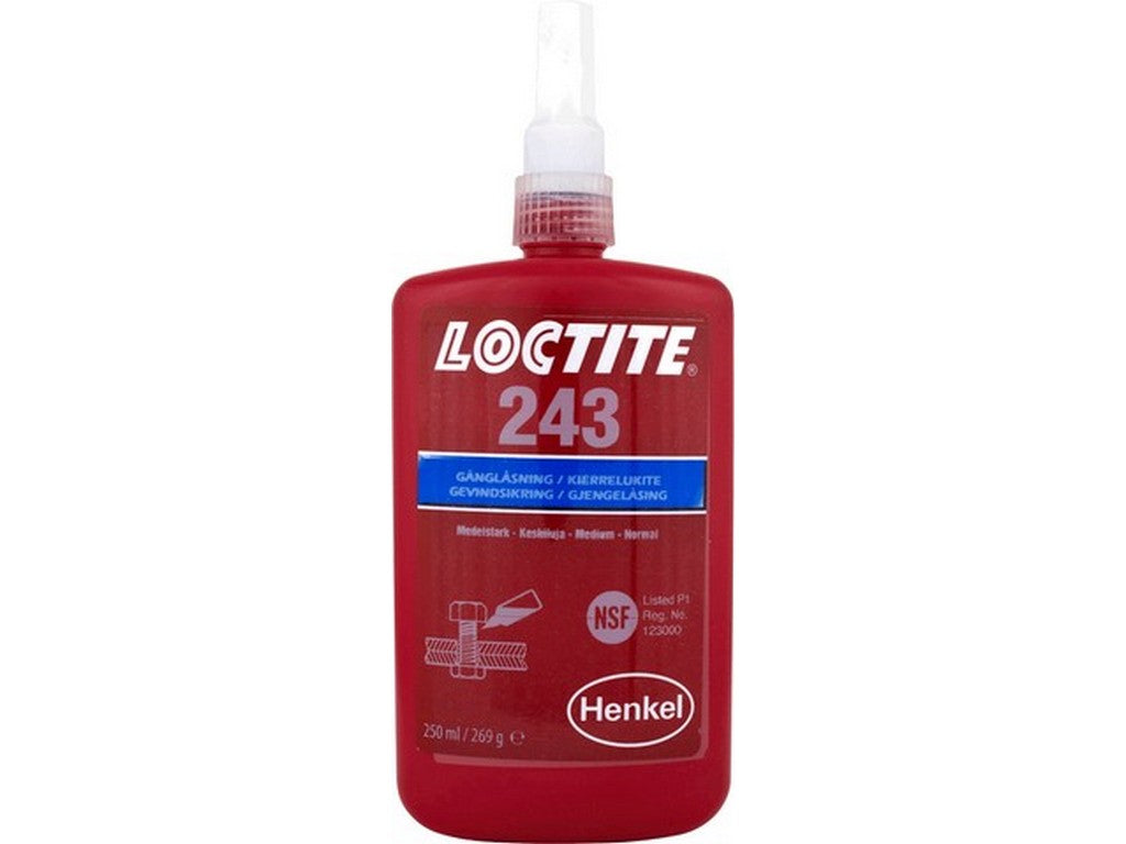 Loctite 243 skruesikring mediu 250ml flaske
