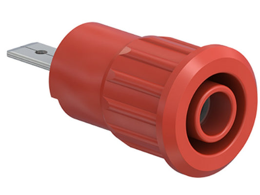 Bøsning SEB4-F/A fornikl. rød CAT III 1000V 24A