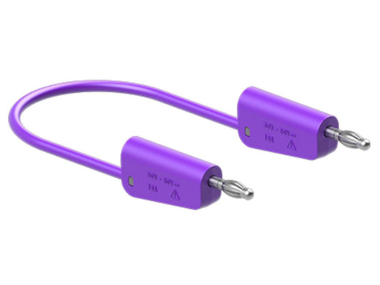 Prøveledning i silicone 1mm² 25cm VIOLET LK-4N-S10 19A 30V AC/60V DC forniklet stik