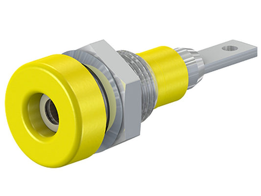 Bøsning m/lamel 2mm LB-IF2R gul - 30V AC/60V DC - 10A CATI