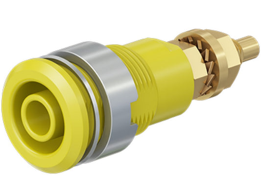 Bøsning SLB4-G forgyldt gul CAT III 1000V 32A