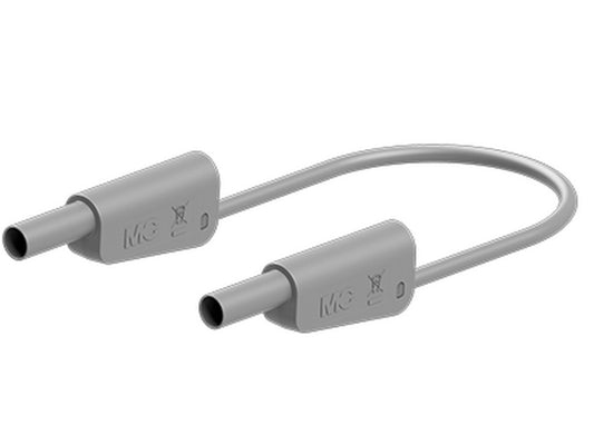 Silicone test lead 25cm GREY SLK-4N-S10 Ø4mm nickel-plated 1000V CATII/600V CAT III 19A