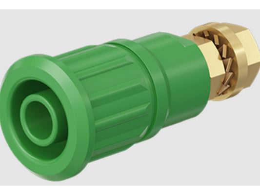 Bøsning SEB4-GK forgyldt GRØN CATIII 1000V/CATIV 600V 32A