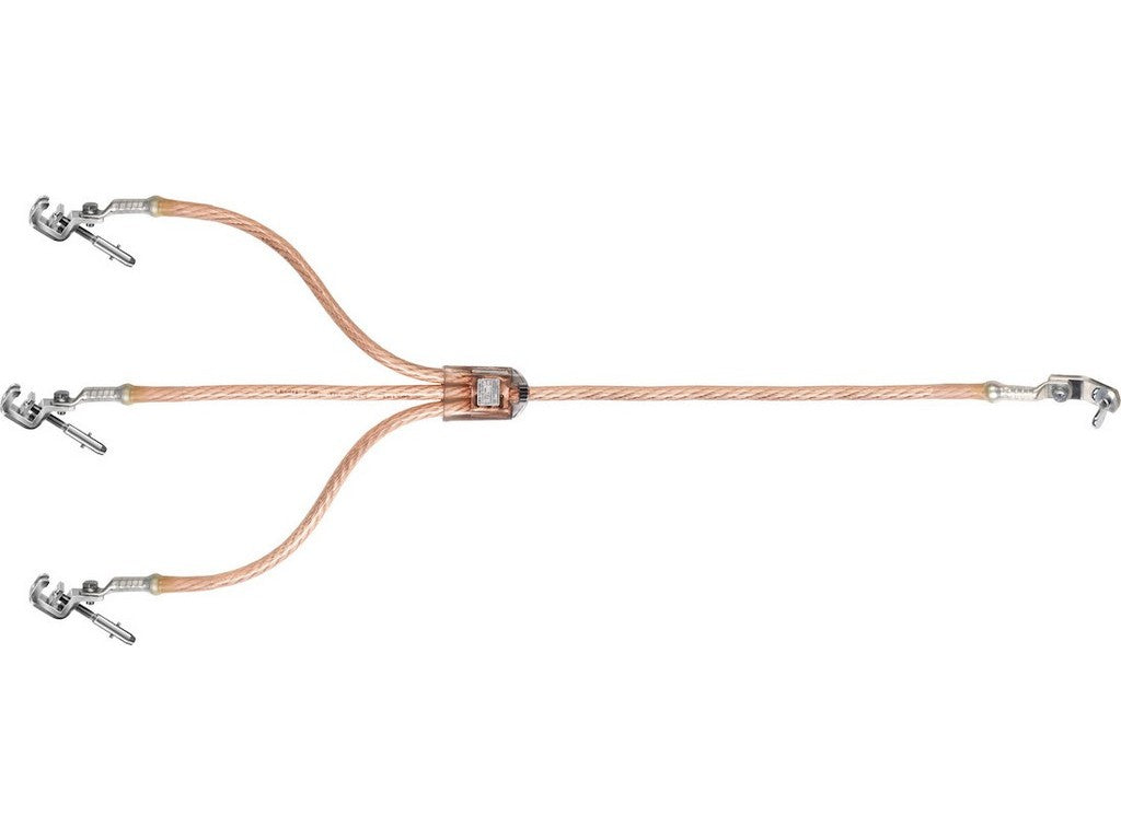 Short-circuit chain 95/95 mm 600/550/600/1500 mm with phase terminals and earthing terminal