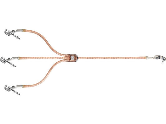 Kortslutningskæde 95/95 mm² 600/550/600/1500 mm med faseklemmer og jorderingsklemme