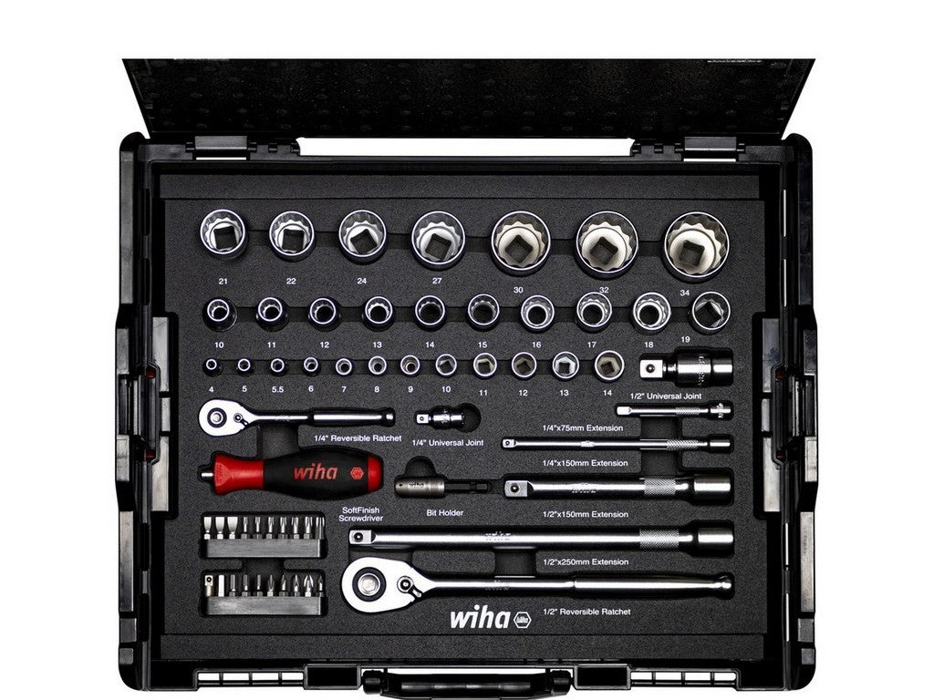 Topnøglesæt 1/4" og 1/2" 60 dele i Sortimo boks