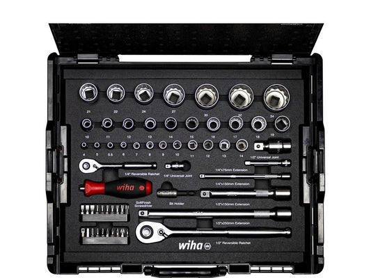 Socket wrench set 1/4 and 1/2 60 pieces in Sortimo box