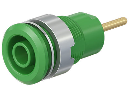 Bøsning SLB4-R forgyldt Grøn CAT III 1000V 24A