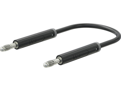 Test lead in PVC 1.0mm 50cm BLACK AK-4N-F10 19A 30V AC/60V DC nickel-plated plug