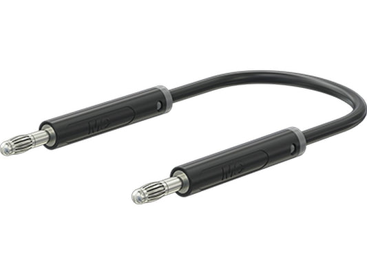 Prøveledning i PVC 1,0mm² 50cm SORT AK-4N-F10 19A 30V AC/60V DC forniklet stik