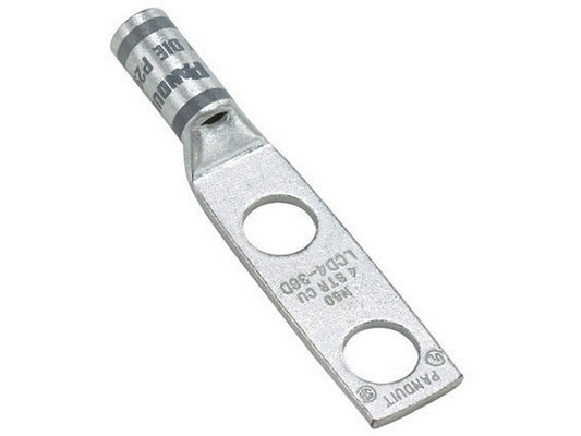 Cable lug w/2 holes 1/4 straight AWG8 Ø6.4mm