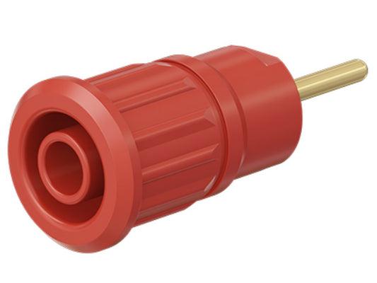 Bøsning SEB4-R forgyldt  rød CAT III 1000V 24A