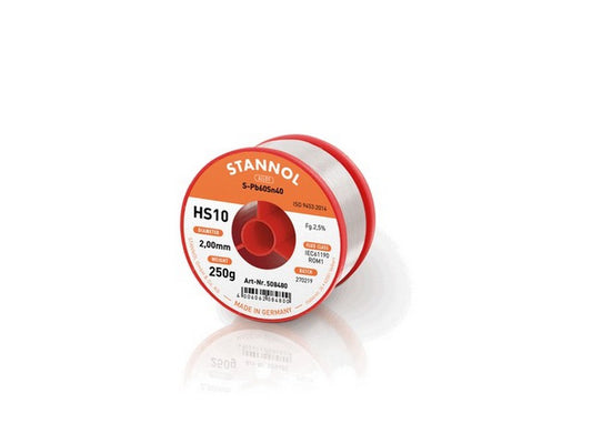 Tin coil 2.0 mm 100 grams Pb60Sn40; HS10; 2.5% Flux ROM1 STD-J 004