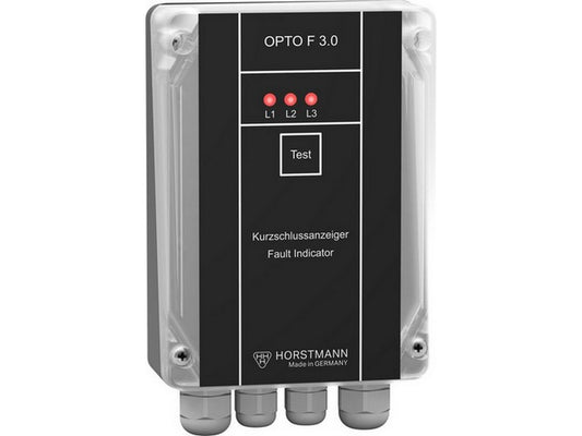 Kortslutnings indik. Opto F3.0 påbygnings hus m/3xLED for 3xLWL