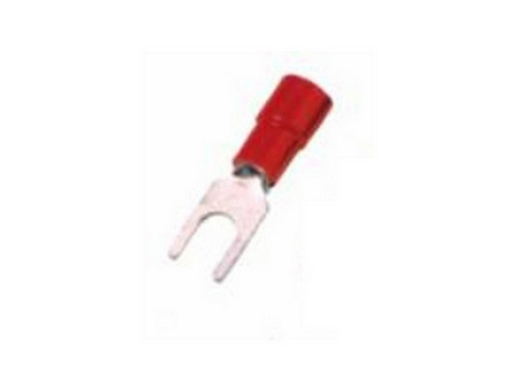Cable lug fork insulated red 10mm-C5mm DIN 46 237