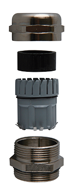 Cable gland brass EMC M20; Ø7-13mm w/lamella; IP68 strain relief