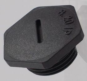 Blind plug in polyamide M25 grey hexagonal
