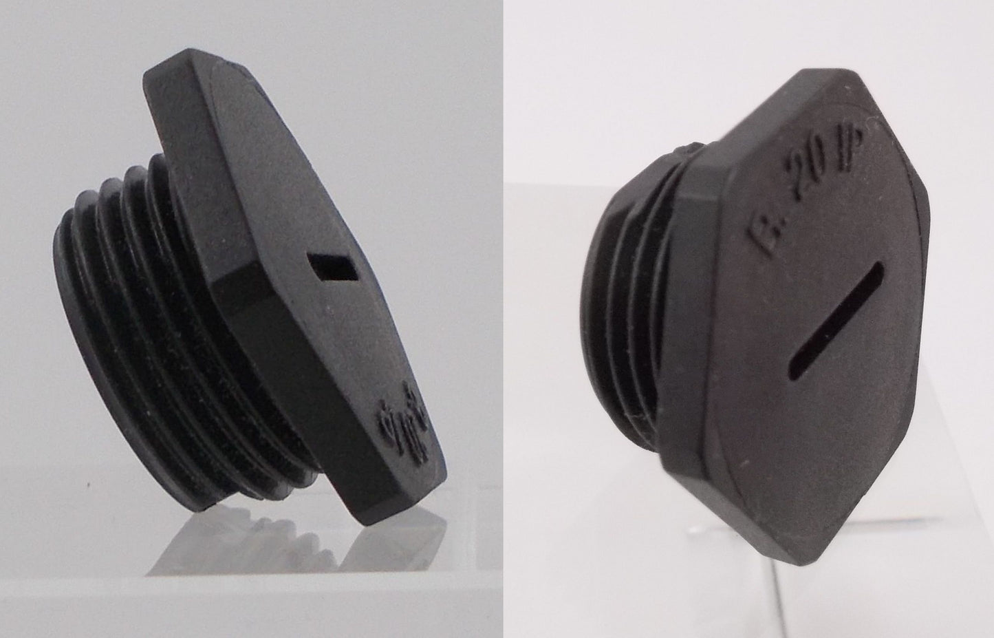 Blind plug in polyamide M25 grey hexagonal