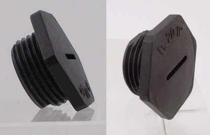 Blind plug in polyamide M25 grey hexagonal