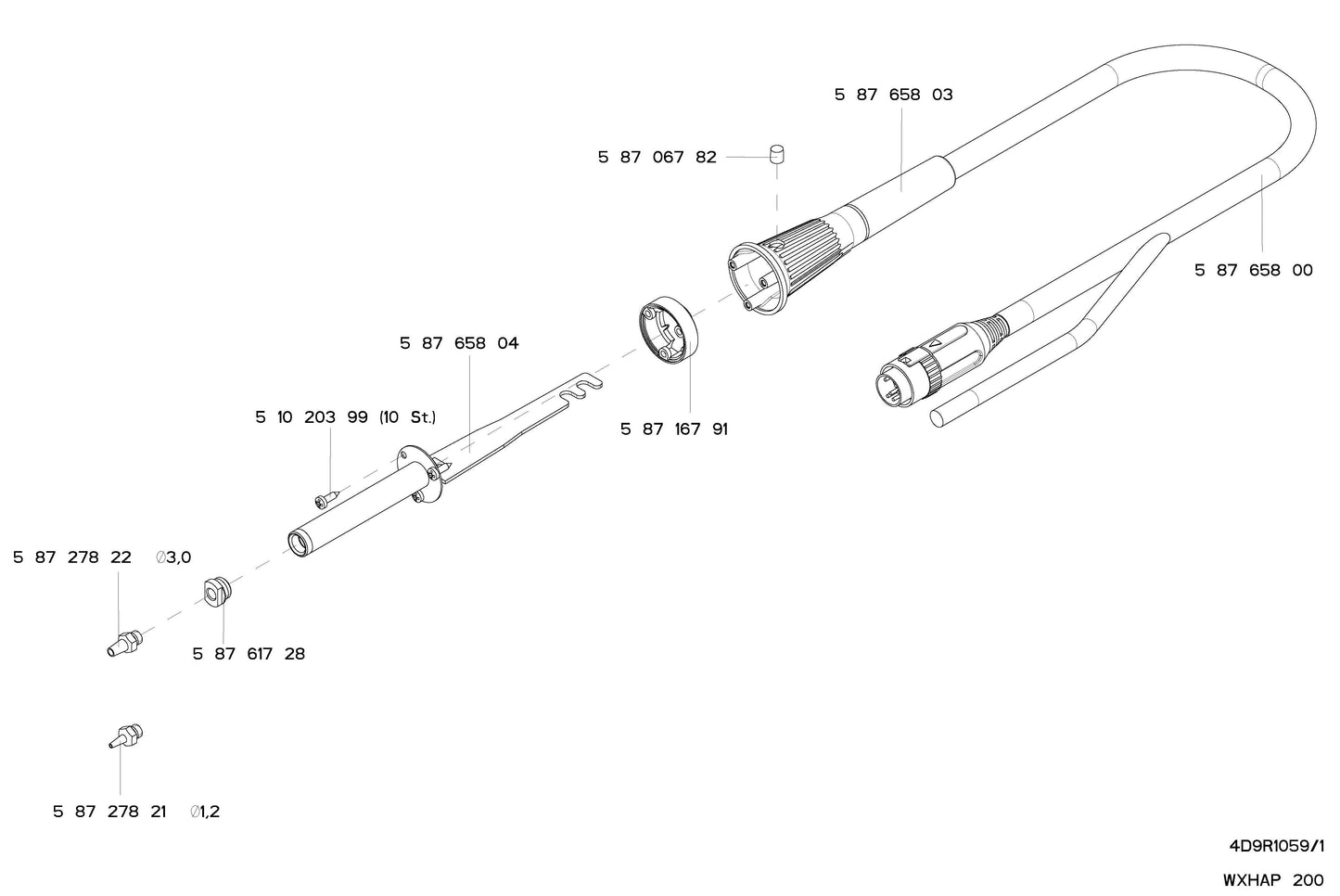 Hot air gun set WXHAP 200 w/WDH30 holder