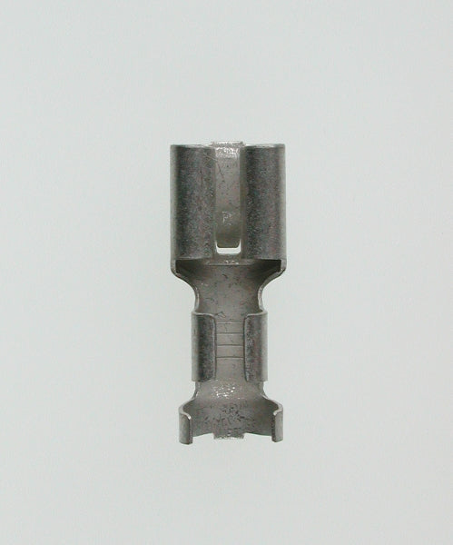 Female flat connector w/locking pin uninsulated 6.3x0.8 tinned 4-6mm DIN46340