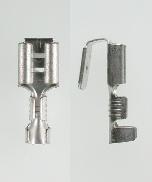 Fladstik fordeler 1 han/1 hun 6,3x0,8mm; 1,5-2,5mm² fortinnet