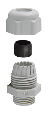 Cable gland polyamide grey PG21: Ø9-18mm