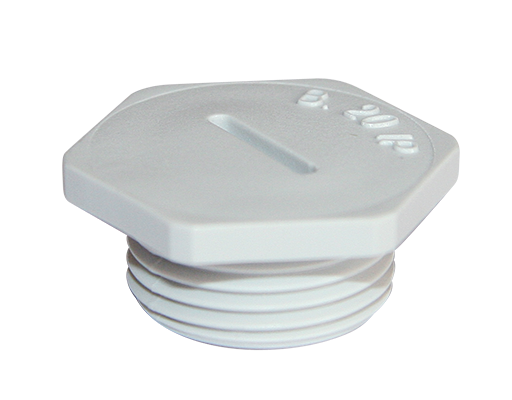 Blind plug in polyamide M20 grey hexagonal