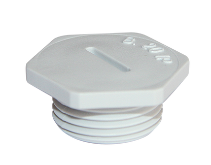 Blind plug in polyamide M20 grey hexagonal
