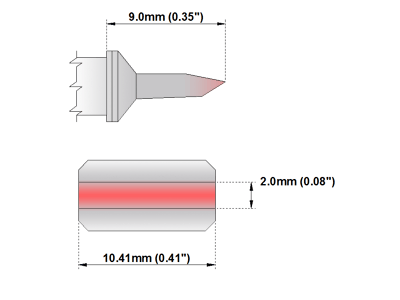 Tip 10.41mm for desoldering tweezers SHP-MTZ