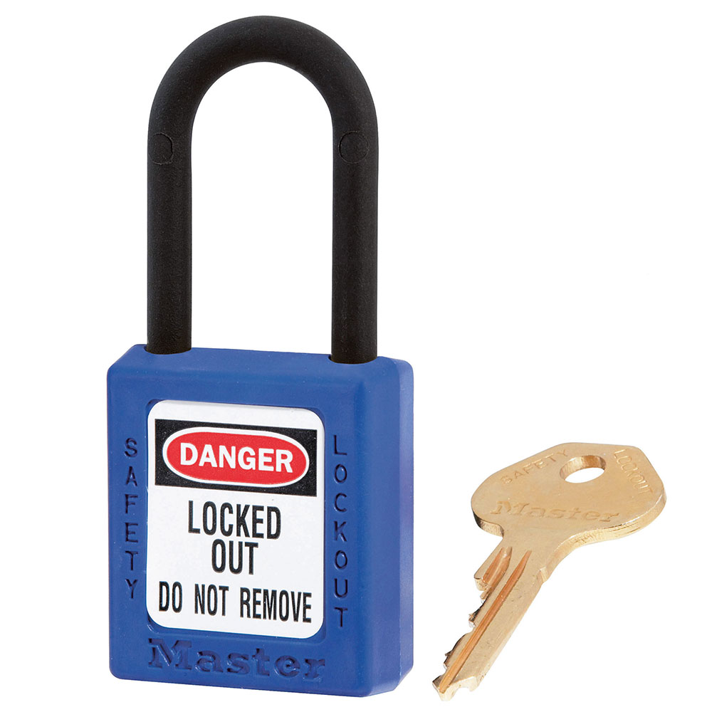 MasterLock Zenex hængelås i KOMPOSIT BLÅ med nøgle