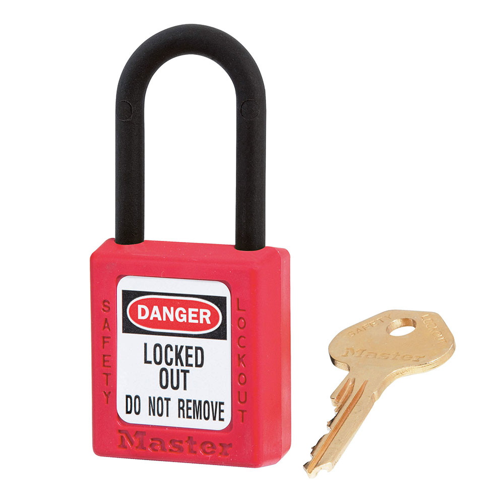MasterLock Zenex Padlock COMPOSITE RED Key different/key containing - 38x38mm shackle Ø6mm