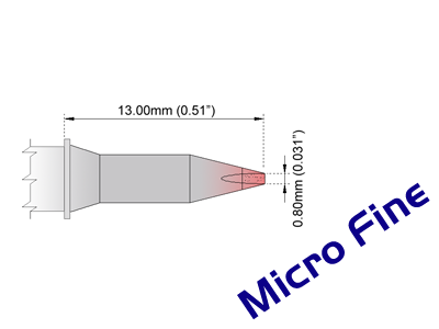 Loddespids Chisel 30° 0,8mm til TMT-9000S; Microfine