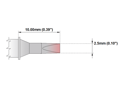 Loddespids Chisel 30° 2,5mm til TMT-9000S (STTC-136)